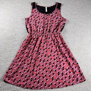 Teenplo Sleeveless Geometric Patterned Dress Pink Women’s Size Medium